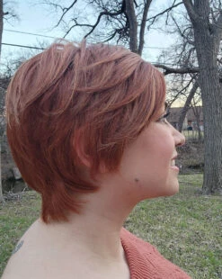 Billie Wig By Envy | Human Hair/Synthetic Blend 31 Billie Wig By Envy | Human Hair/Synthetic Blend -Personalized Fake Store BilliebyEnvyLighterRed3Side