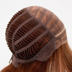 Danielle Wig By Envy | Mono Top | Human Hair | Synthetic Blend -Personalized Fake Store DanielleSide LighterRed