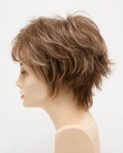 Flame Wig By Envy | Mono Crown | Human Hair | Synthetic Blend -Personalized Fake Store FlameLeftSide DarkBlonde