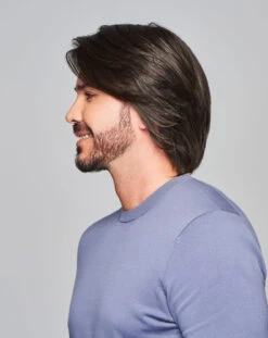 Sharp Men's Wig By HIM | Mono Top | Human Hair Blend 23 Sharp Men's Wig By HIM | Mono Top | Human Hair Blend -Personalized Fake Store HIM Sharp Model2 OutoftheBox Side1