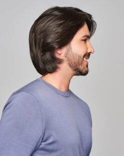 Sharp Men's Wig By HIM | Mono Top | Human Hair Blend 24 Sharp Men's Wig By HIM | Mono Top | Human Hair Blend -Personalized Fake Store HIM Sharp Model2 OutoftheBox Side2