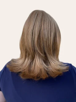 Lisa Wig By Envy | Human Hair/Synthetic Blend -Personalized Fake Store Lisa Envy DarkerBlonde Back