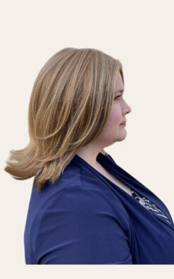 Lisa Wig By Envy | Human Hair/Synthetic Blend -Personalized Fake Store Lisa Envy DarkerBlonde Right