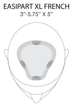 EasiPart XL Topper French 18" | Remy Human Hair -Personalized Fake Store easiPart French XL placement and dimensions